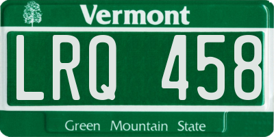 VT license plate LRQ458