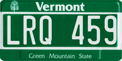 VT license plate LRQ459