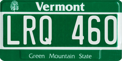 VT license plate LRQ460