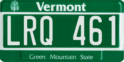 VT license plate LRQ461