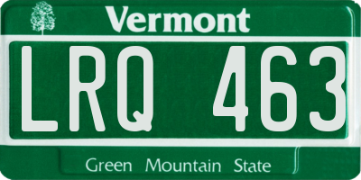 VT license plate LRQ463