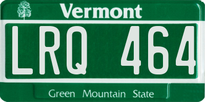 VT license plate LRQ464