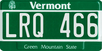 VT license plate LRQ466