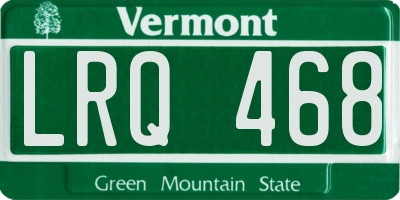 VT license plate LRQ468