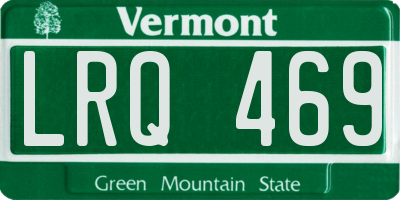 VT license plate LRQ469