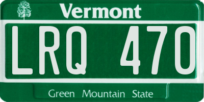 VT license plate LRQ470