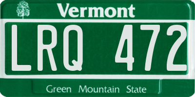 VT license plate LRQ472