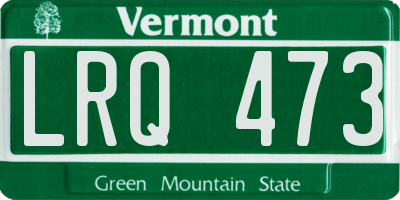 VT license plate LRQ473