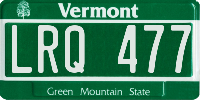 VT license plate LRQ477