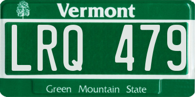 VT license plate LRQ479