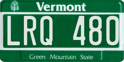 VT license plate LRQ480