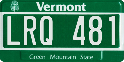 VT license plate LRQ481