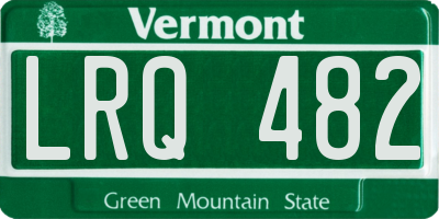 VT license plate LRQ482