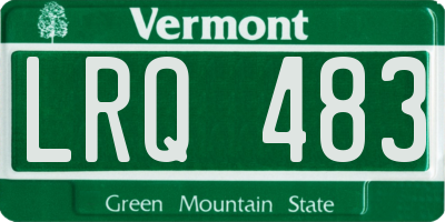 VT license plate LRQ483