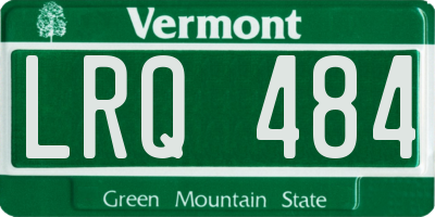 VT license plate LRQ484