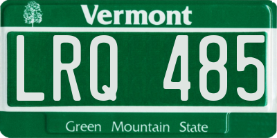 VT license plate LRQ485