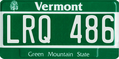 VT license plate LRQ486