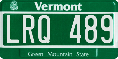 VT license plate LRQ489
