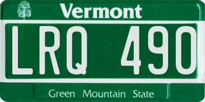 VT license plate LRQ490