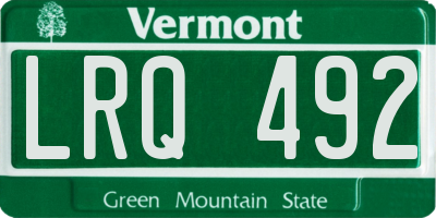 VT license plate LRQ492