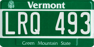 VT license plate LRQ493