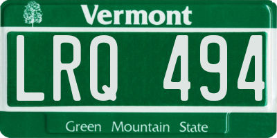 VT license plate LRQ494