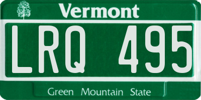 VT license plate LRQ495