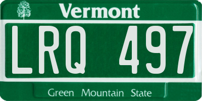 VT license plate LRQ497