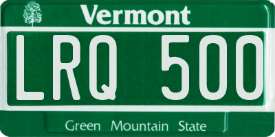 VT license plate LRQ500