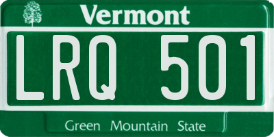 VT license plate LRQ501