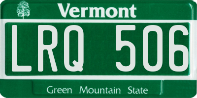 VT license plate LRQ506