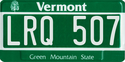 VT license plate LRQ507