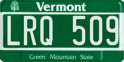 VT license plate LRQ509