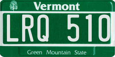 VT license plate LRQ510