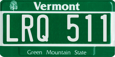 VT license plate LRQ511