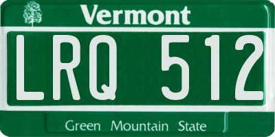 VT license plate LRQ512