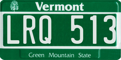 VT license plate LRQ513