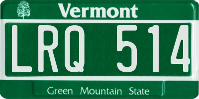 VT license plate LRQ514