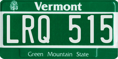 VT license plate LRQ515