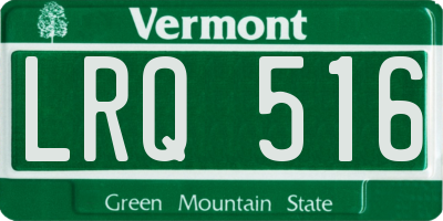 VT license plate LRQ516