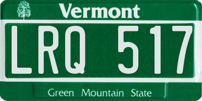 VT license plate LRQ517