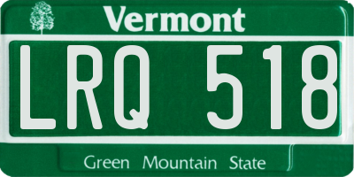VT license plate LRQ518