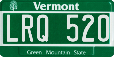 VT license plate LRQ520