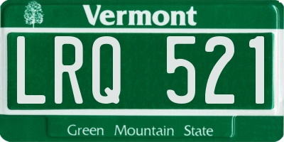 VT license plate LRQ521