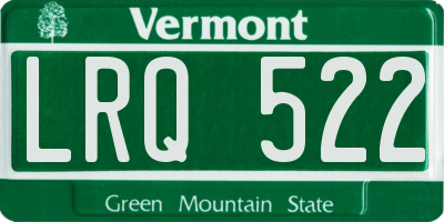 VT license plate LRQ522