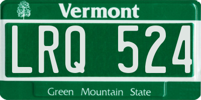 VT license plate LRQ524