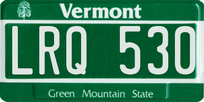 VT license plate LRQ530
