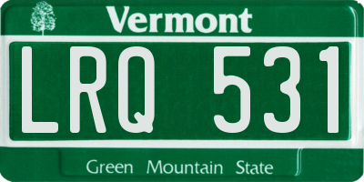 VT license plate LRQ531