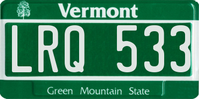 VT license plate LRQ533