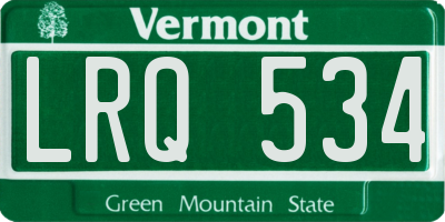 VT license plate LRQ534